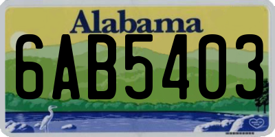 AL license plate 6AB5403