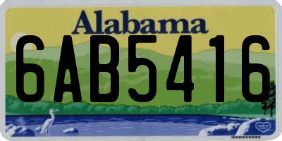 AL license plate 6AB5416