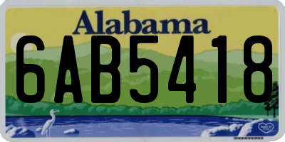 AL license plate 6AB5418