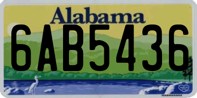 AL license plate 6AB5436