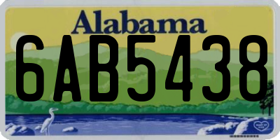 AL license plate 6AB5438