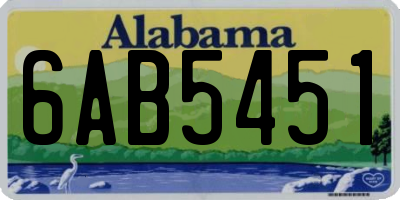 AL license plate 6AB5451