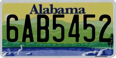 AL license plate 6AB5452