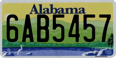 AL license plate 6AB5457