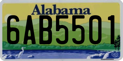 AL license plate 6AB5501
