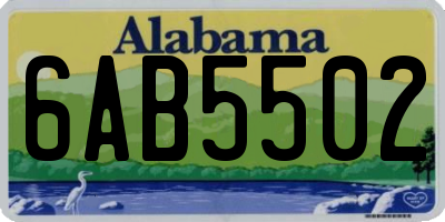 AL license plate 6AB5502