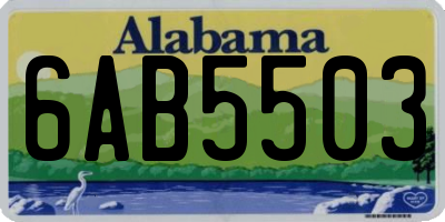 AL license plate 6AB5503