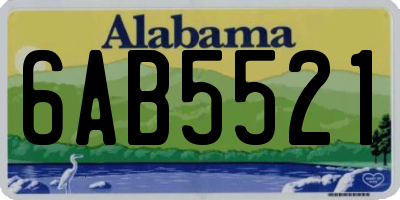AL license plate 6AB5521