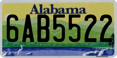 AL license plate 6AB5522