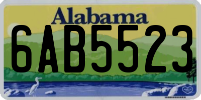 AL license plate 6AB5523