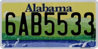 AL license plate 6AB5533