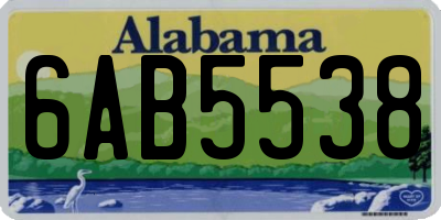 AL license plate 6AB5538