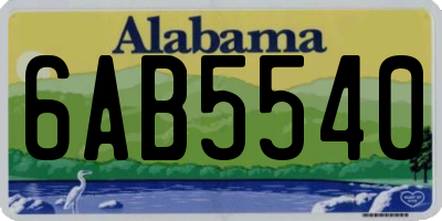 AL license plate 6AB5540