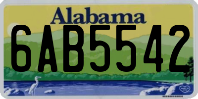 AL license plate 6AB5542