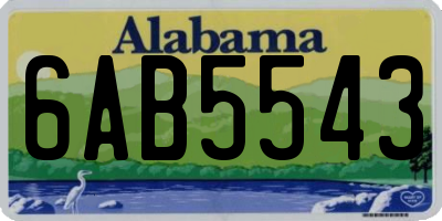 AL license plate 6AB5543