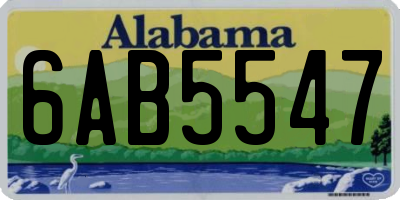 AL license plate 6AB5547