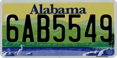 AL license plate 6AB5549