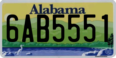AL license plate 6AB5551