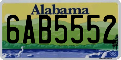 AL license plate 6AB5552
