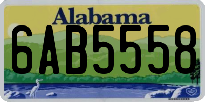 AL license plate 6AB5558