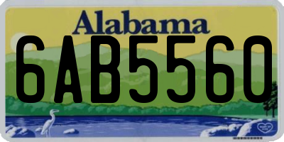 AL license plate 6AB5560