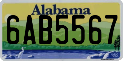AL license plate 6AB5567