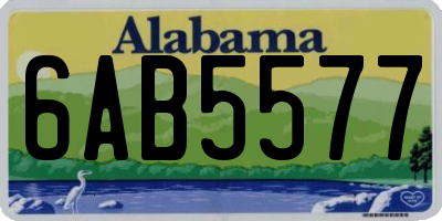 AL license plate 6AB5577
