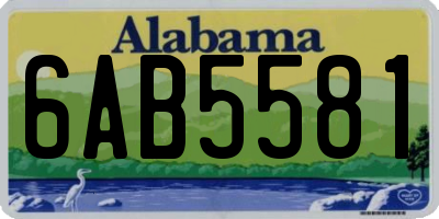AL license plate 6AB5581