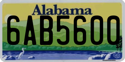 AL license plate 6AB5600