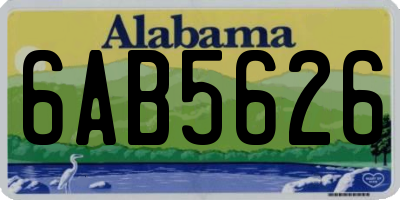 AL license plate 6AB5626