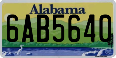 AL license plate 6AB5640