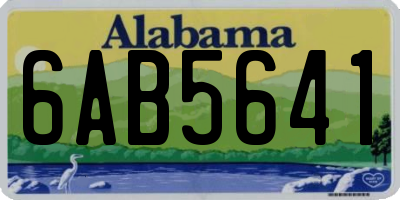 AL license plate 6AB5641