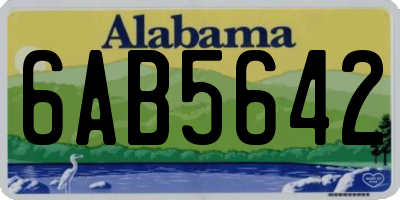 AL license plate 6AB5642