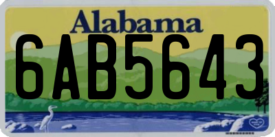AL license plate 6AB5643