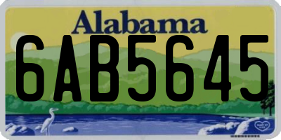 AL license plate 6AB5645