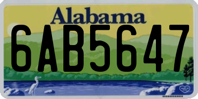 AL license plate 6AB5647