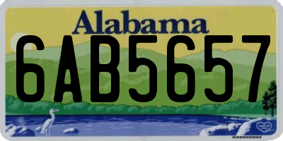 AL license plate 6AB5657