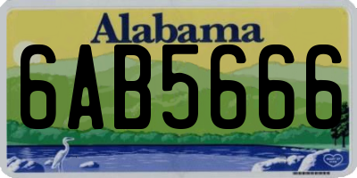 AL license plate 6AB5666