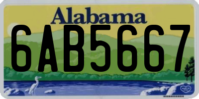 AL license plate 6AB5667