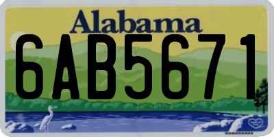 AL license plate 6AB5671