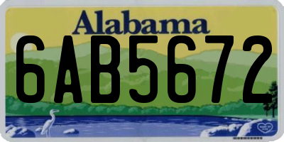 AL license plate 6AB5672