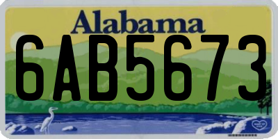 AL license plate 6AB5673