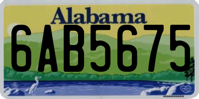 AL license plate 6AB5675