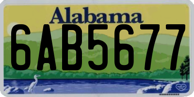 AL license plate 6AB5677