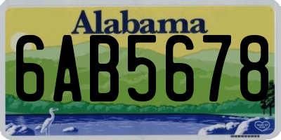 AL license plate 6AB5678