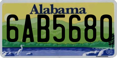 AL license plate 6AB5680