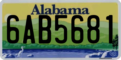 AL license plate 6AB5681
