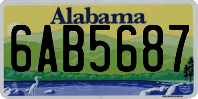 AL license plate 6AB5687