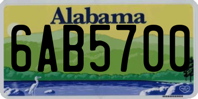 AL license plate 6AB5700