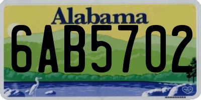 AL license plate 6AB5702